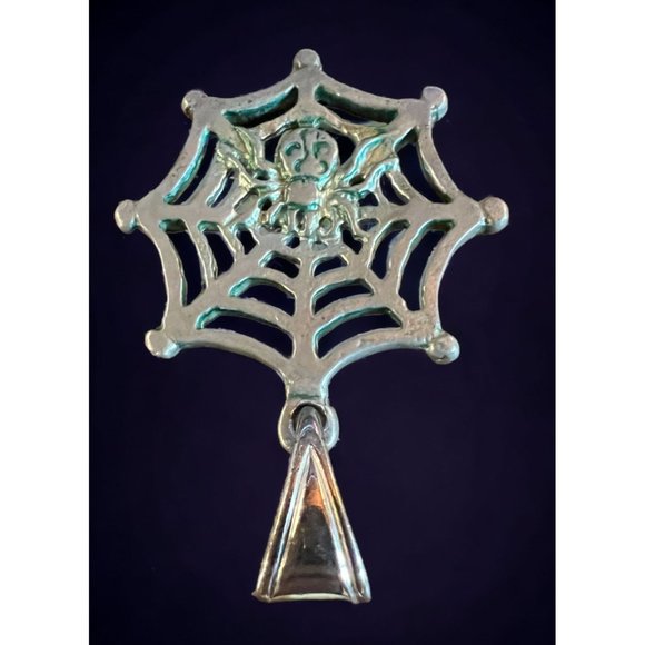House of Morgan Spiderweb Slider Pewter Silver Pendant - Picture 3 of 10